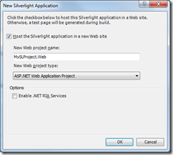 create new silverlight project