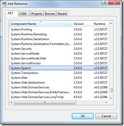 add reference to System.Speech